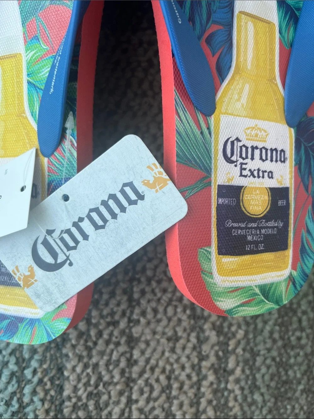 Flip-flops sandals with beer branding Corona